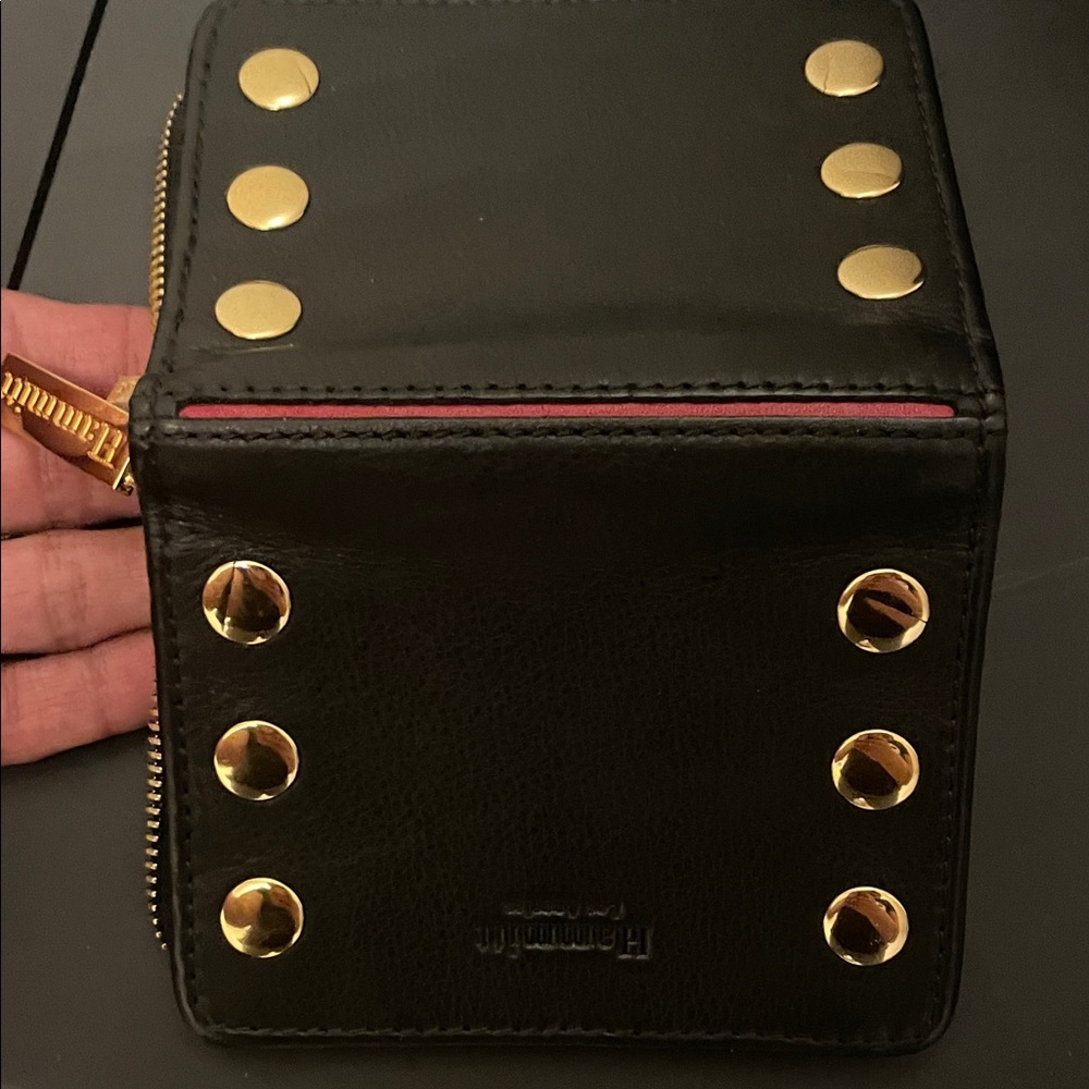 Hammitt Black Leather Wallet with Gold Stud Accents - Picture 4 of 4